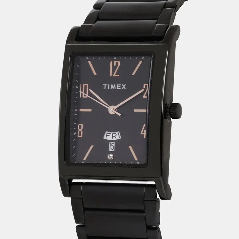 Timex Classics Men's Quartz Analog Black Dial Rectangle Case Watch -TW000L521 - Image 3