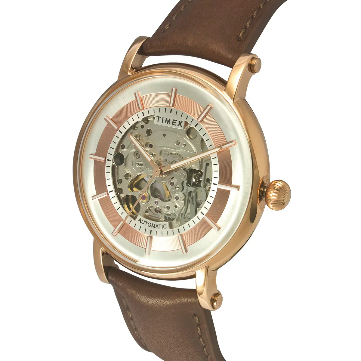 Timex E Class Men's Silver Dial Round Automatic Function Watch -TWEG16715 - Image 3