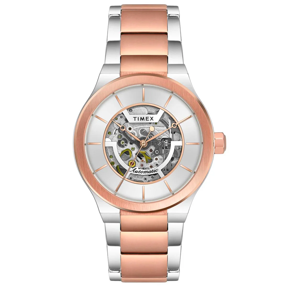 Timex E Class Men's Silver Dial Round Case Automatic Function Watch -TWEG20901