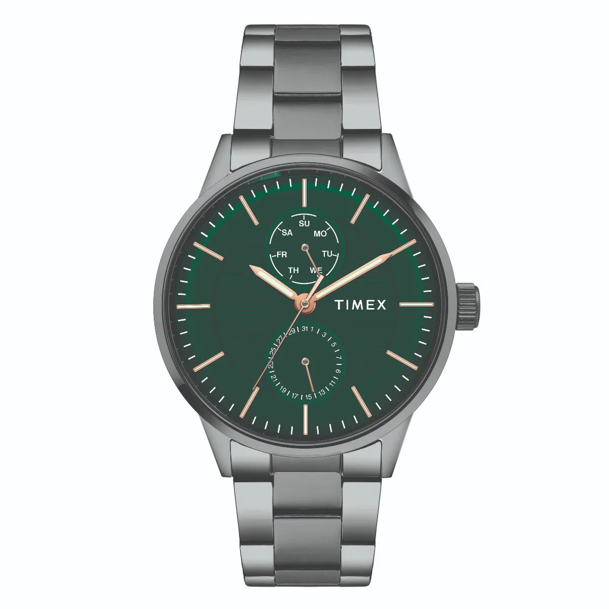 Timex Fashion Men's Green Dial Round Case Multifunction Watch -TWEG19905
