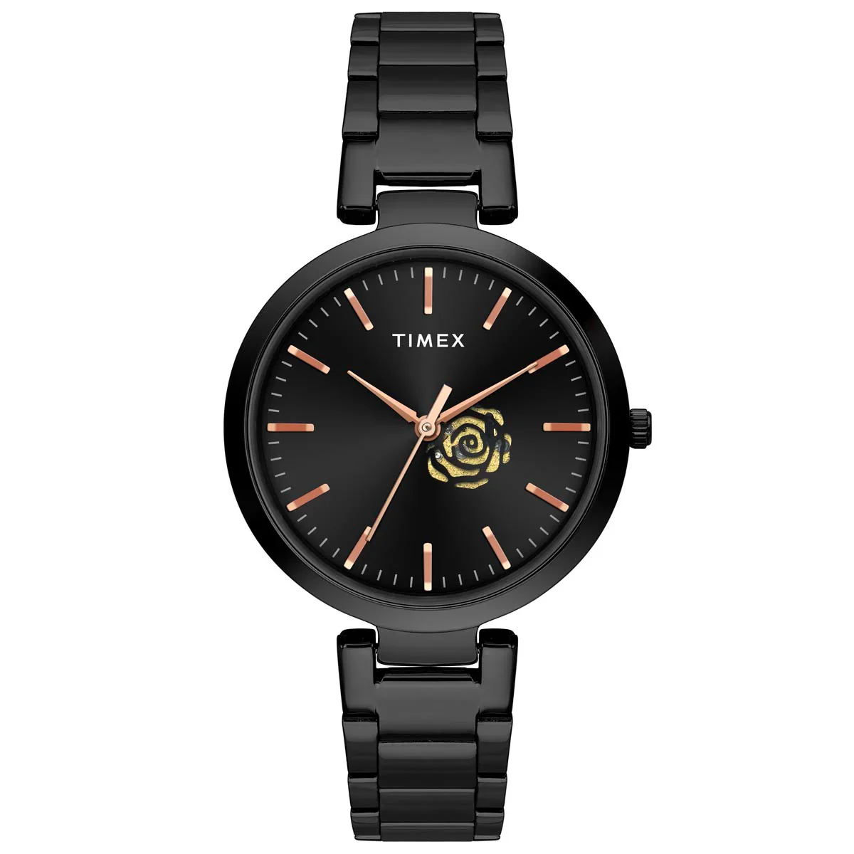 Timex Fashion Women's Black Dial Analog Stainless Steel Watch - TW000X225