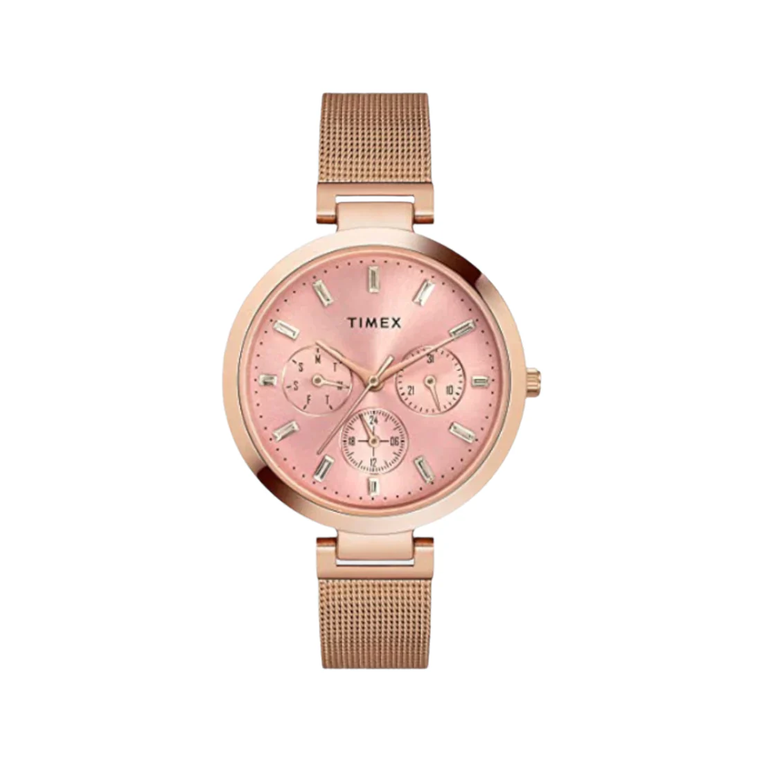 Timex Fashion Women's Pink Round Multifunction Dial Watch -TW000X242