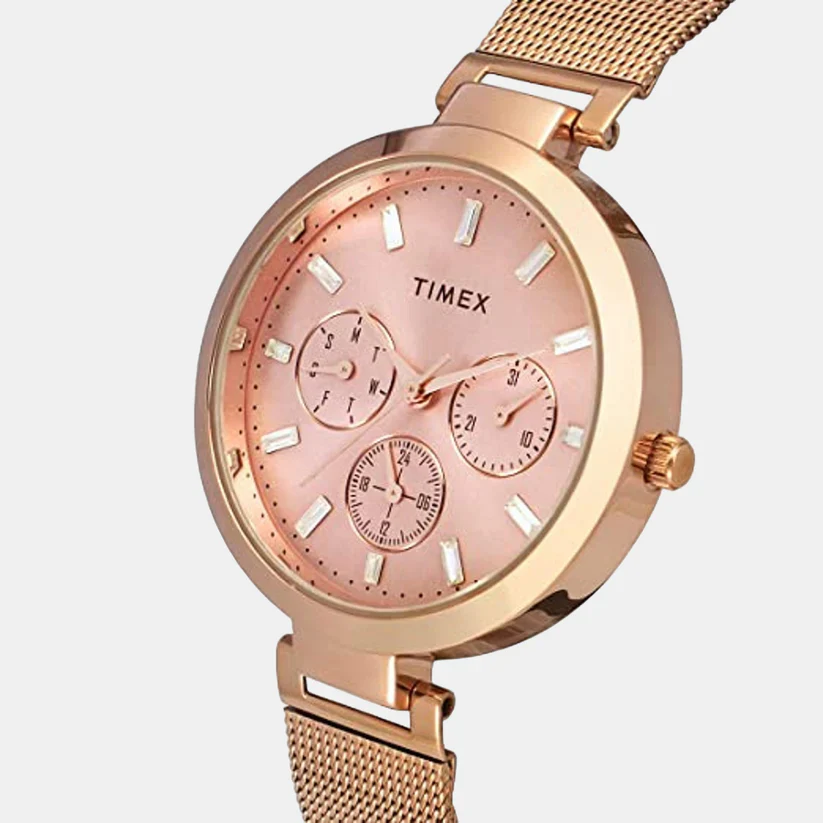 Timex Fashion Women's Pink Round Multifunction Dial Watch -TW000X242 - Image 4