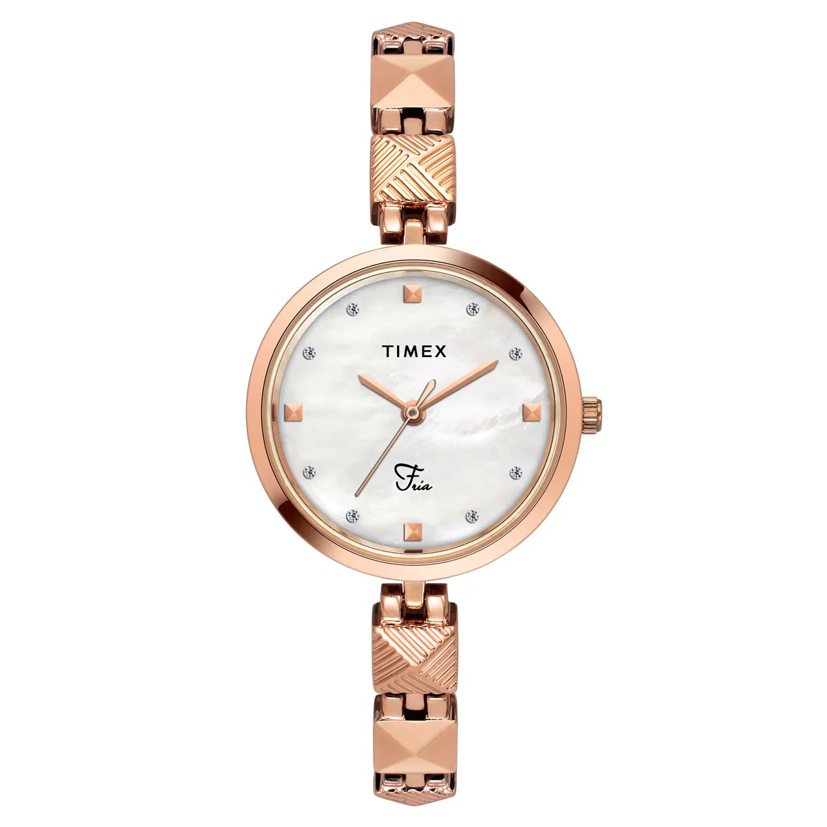 Timex Fria Women Mother of Pearl White Round Dial Analog Watch - TWEL18309