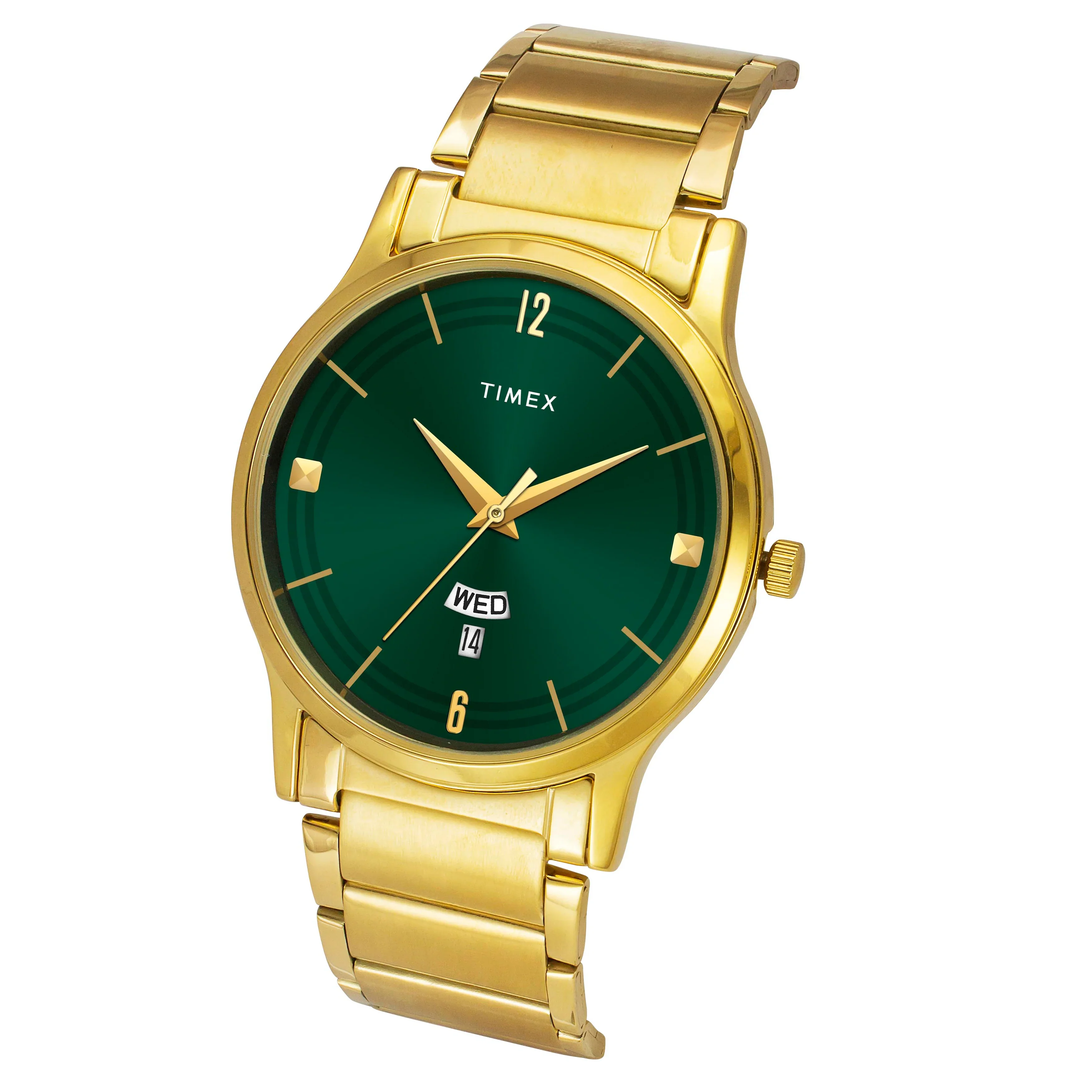 Timex Green Round Dial Stainless Steel Bracelet Men's Watch - TW000R462 - Image 2