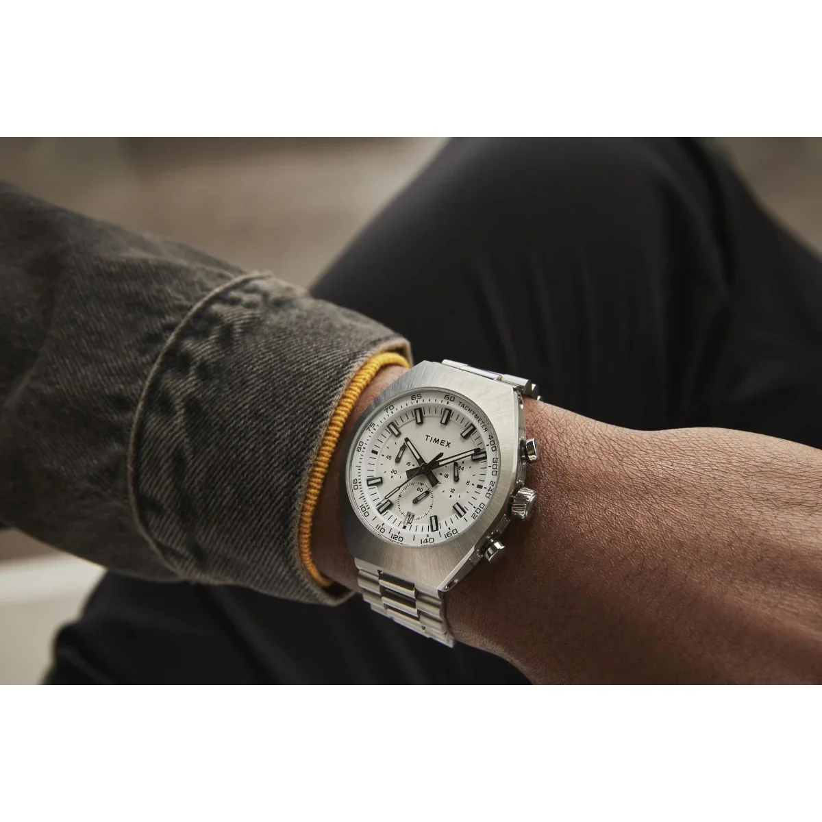 Timex  Legacy Tonneau Chrono Stainless Steel Men's Watch - TW2W22200UJ - Image 2