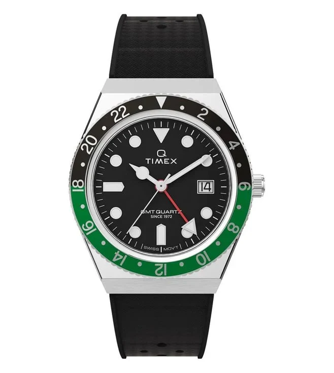 Q Timex Black Round 38MM Dial Analog Men's Watch - TW2W57500UJ