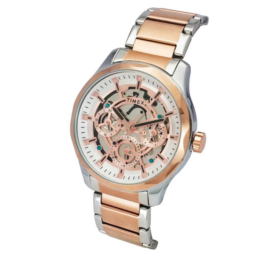 Timex Men Quartz Rose Gold Dial Analog Stainless Steel Watch TW0TG7629 - Image 2
