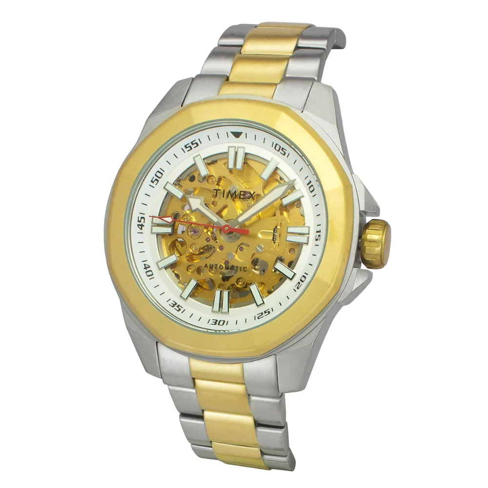 Timex Men Silver Round Dial Analog Automatic Watch - TWEG24101 - Image 2