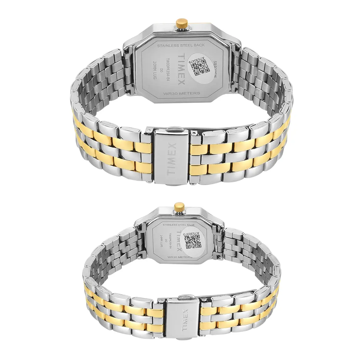Timex Octagonal Silver Dial Analog Pair Watch - TW00PR354 - Image 2