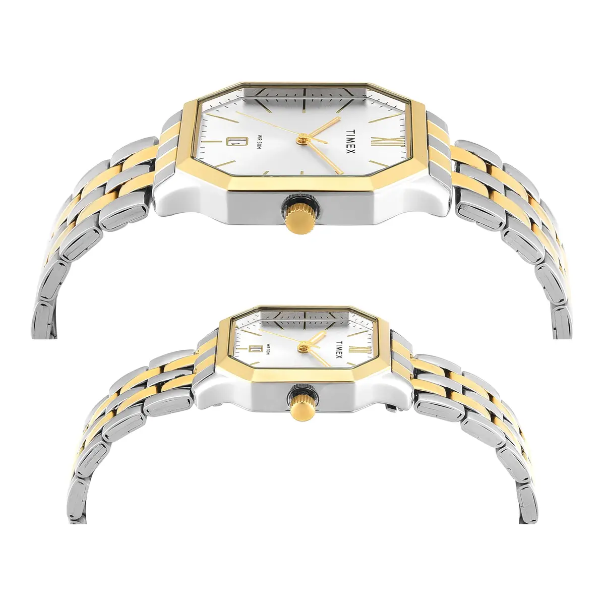 Timex Octagonal Silver Dial Analog Pair Watch - TW00PR354 - Image 4