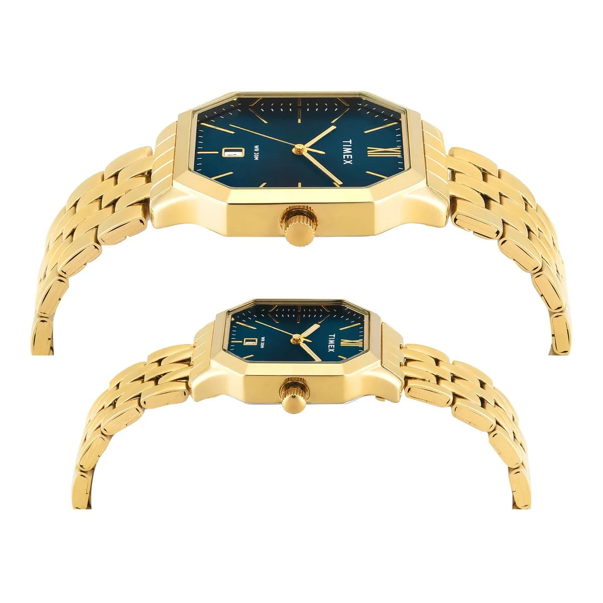 Timex Octagonal Teal Dial Analog Pair Watch - TW00PR356 - Image 3