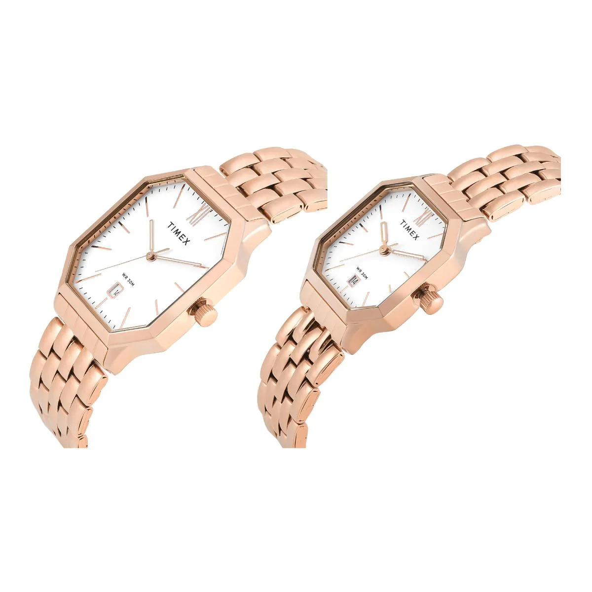 Timex Octagonal White Dial Analog Pair Watch - TW00PR355 - Image 2