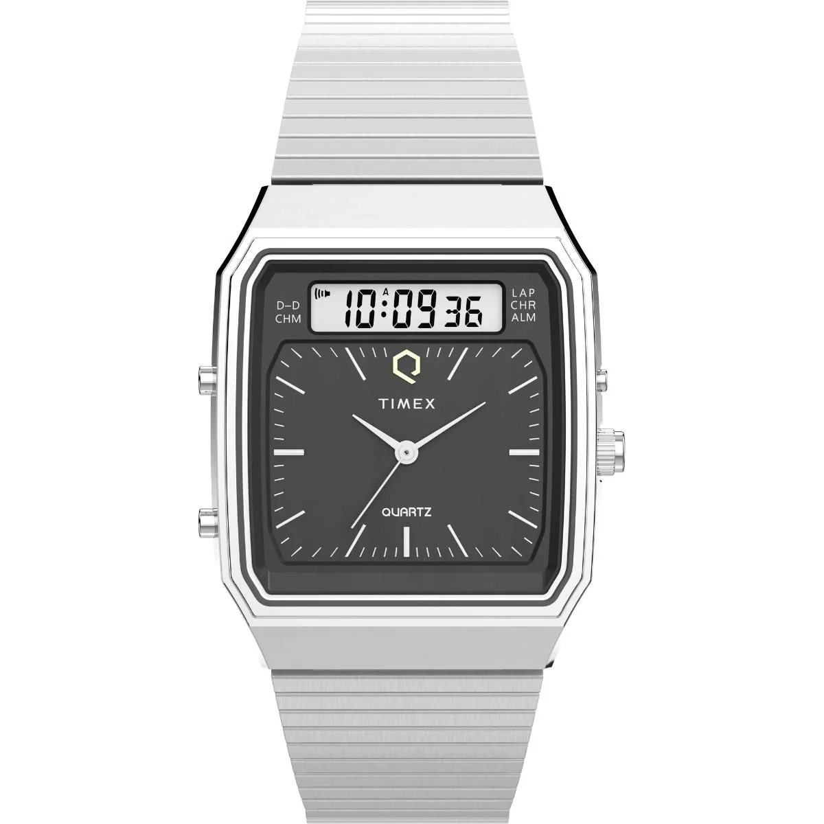 Timex Q Black Rectangle Dial Analog-Digital Men's Watch TW2Y05900UJ