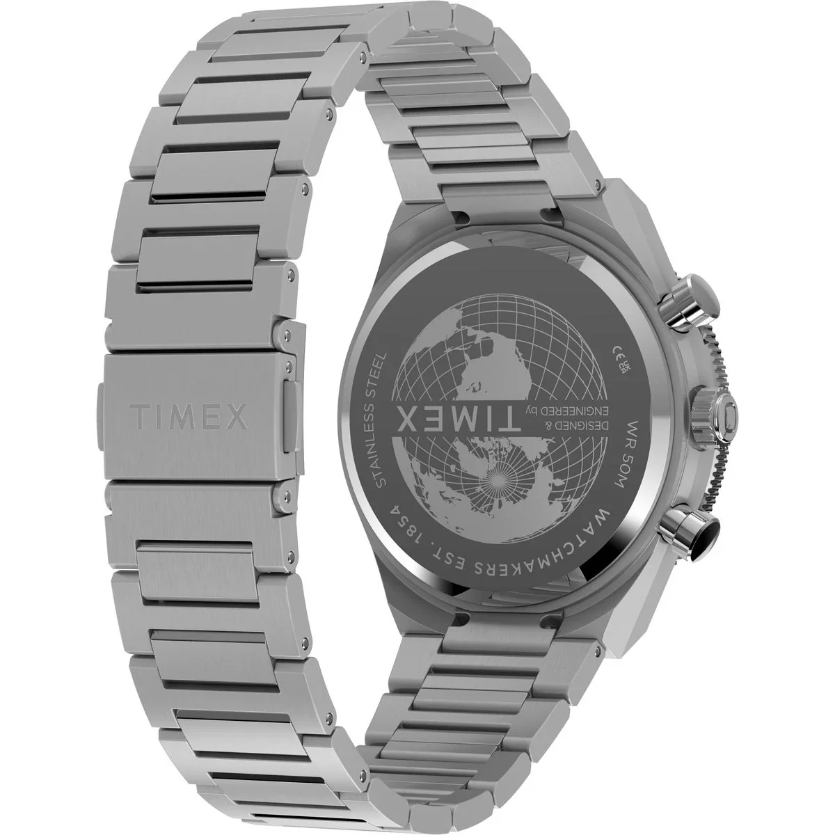 Timex Q Quartz Silver Dial Analog Chronograph Men's Watch TW2Y55800IK - Image 4