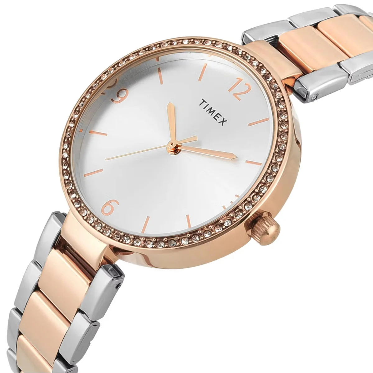 Timex Quartz White Round Dial Analog Women Watch TWEL18720 - Image 3