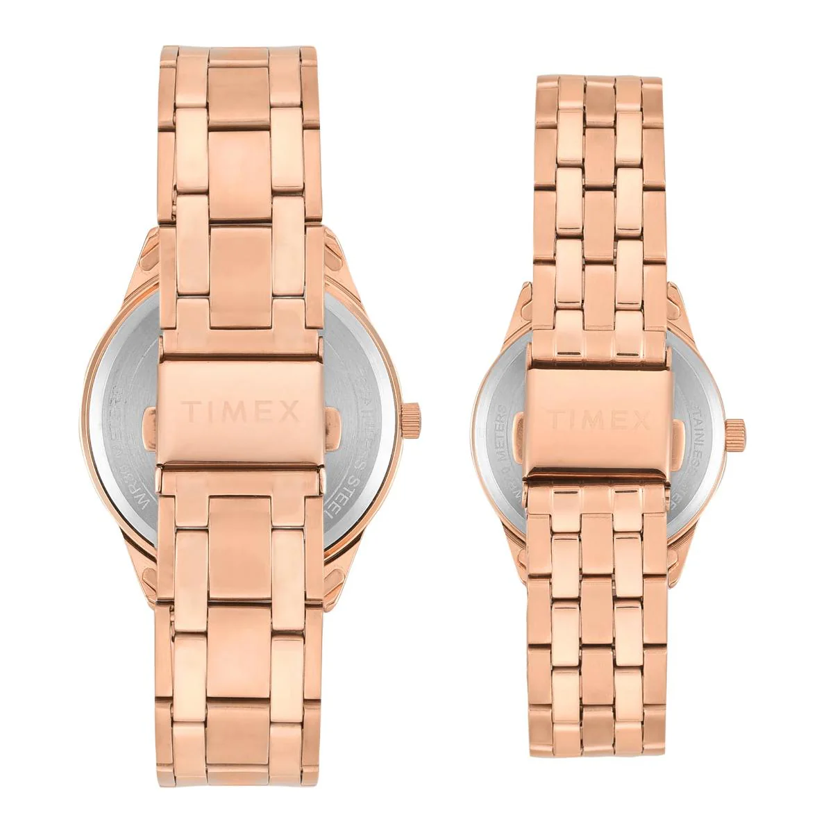 Timex Round White Dial Analog Stainless Steel Pair Watch TW00PR358 - Image 5
