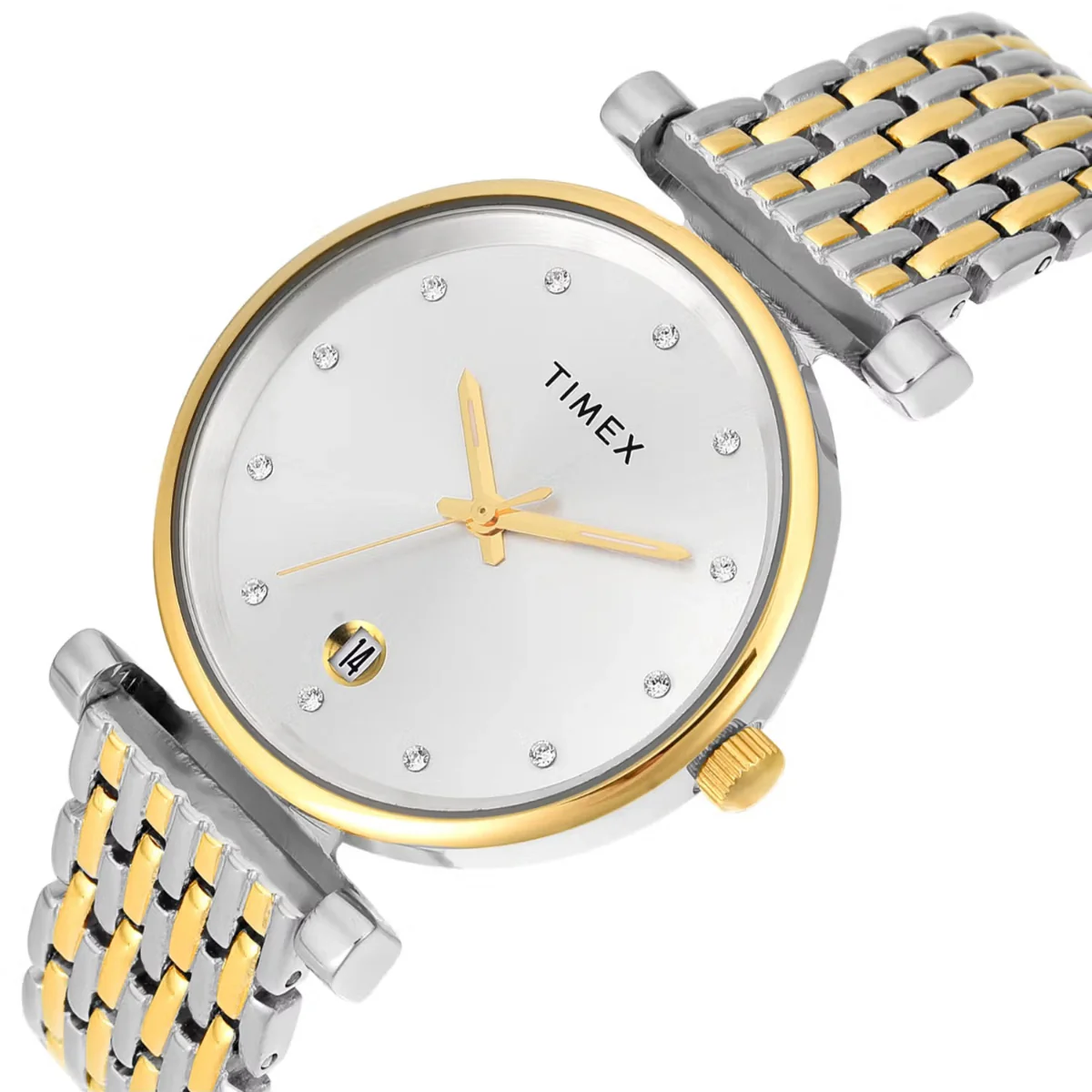 Timex Silver Round Dial Analog With Date Women's Watch TWEL21602 - Image 2
