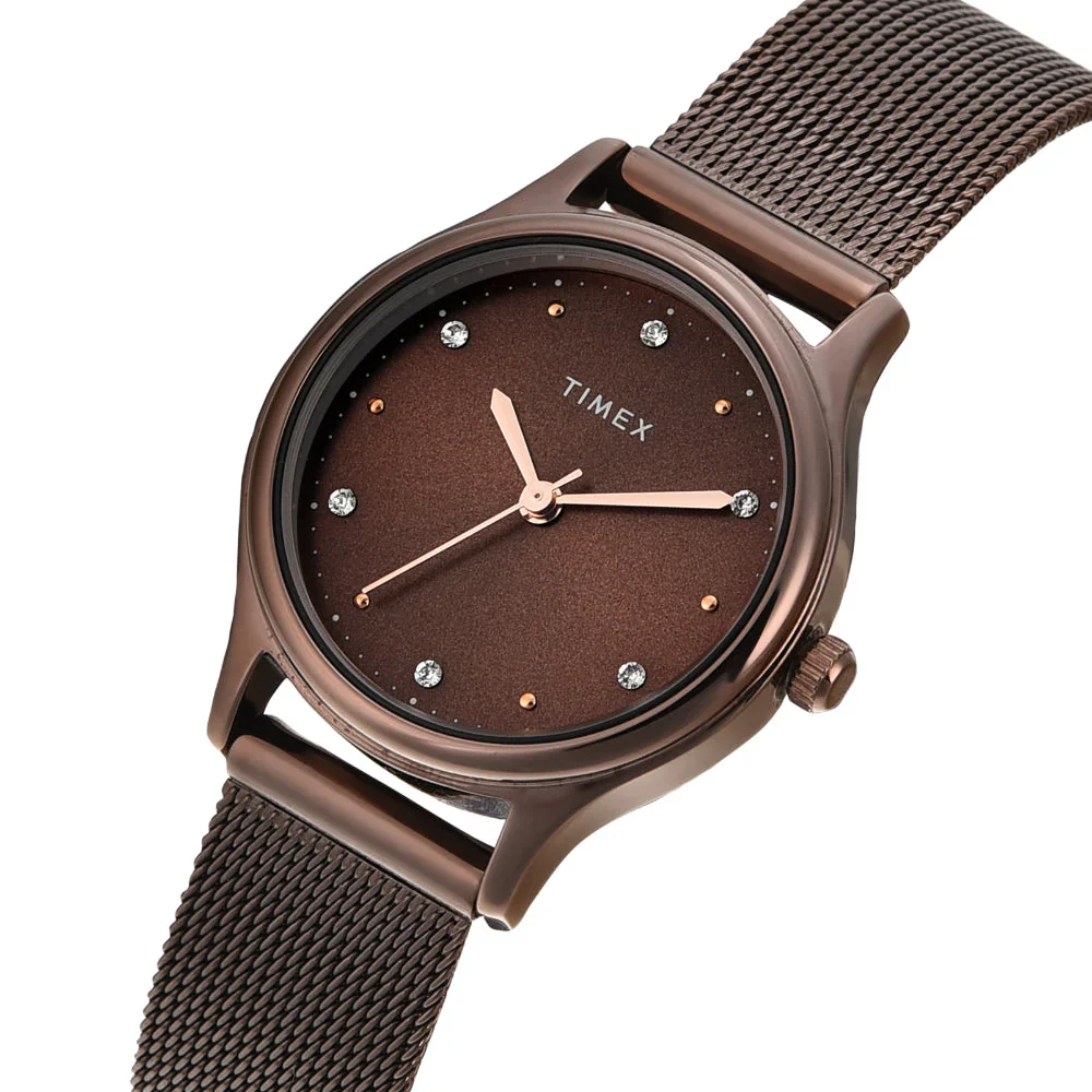 Timex Women Brown Round Analog Dial Watch- TW0TL8718 - Image 2
