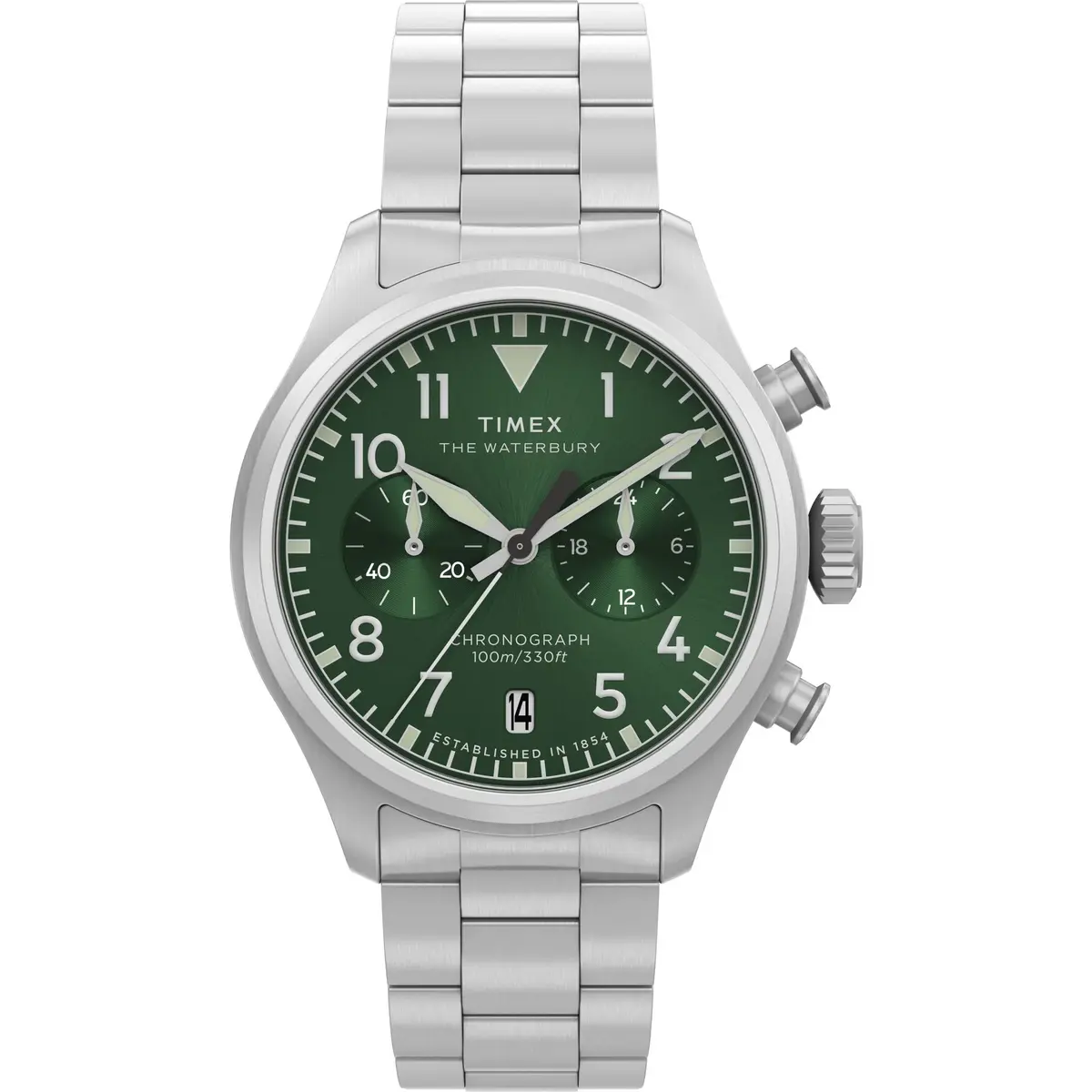 Timex Traditional Green Round Dial Analog Men's Watch - TW2Y19100IK