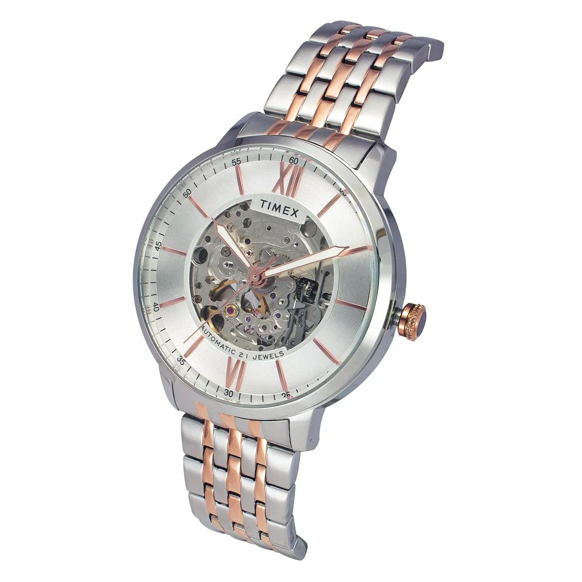 Timex Men Automatic Silver Round Dial Stainless Steel Watch - TWEG23503 - Image 2