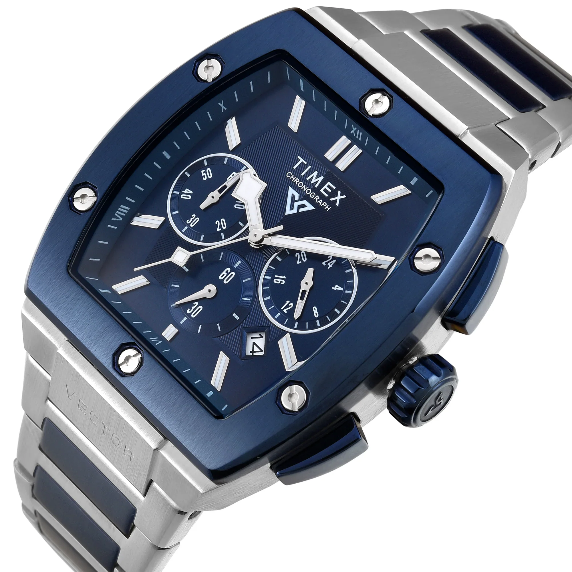 Timex Vector Men Blue Rectangle Dial Chronograph Analog Watch - TWEG26202 - Image 2