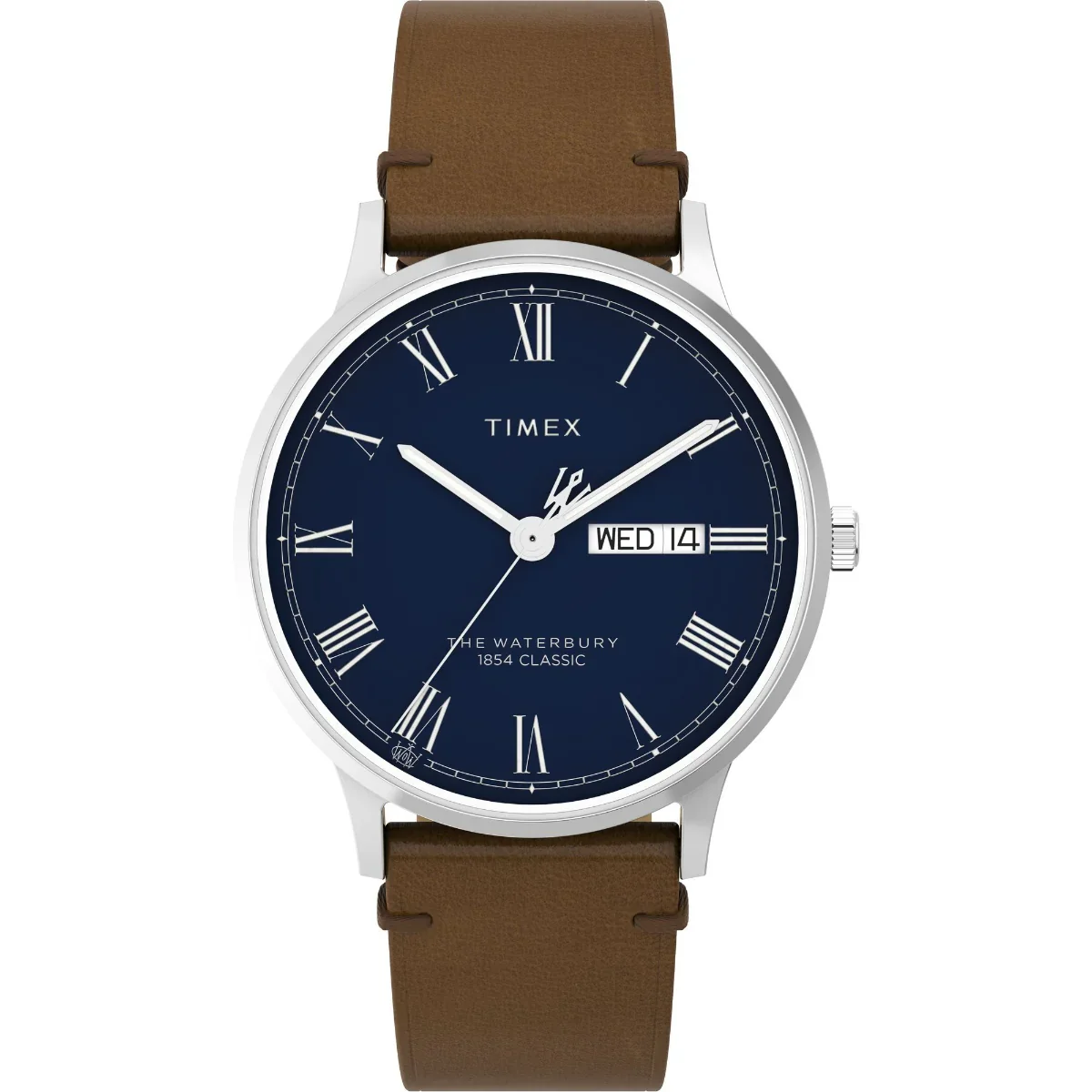 Timex Waterbury Classic 40mm Blue Dial Leather Strap Men's Watch - TW2W14900UJ