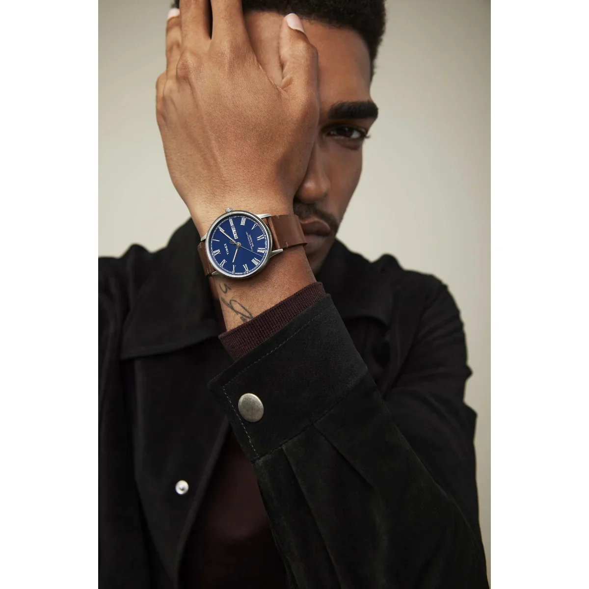 Timex Waterbury Classic 40mm Blue Dial Leather Strap Men's Watch - TW2W14900UJ - Image 2