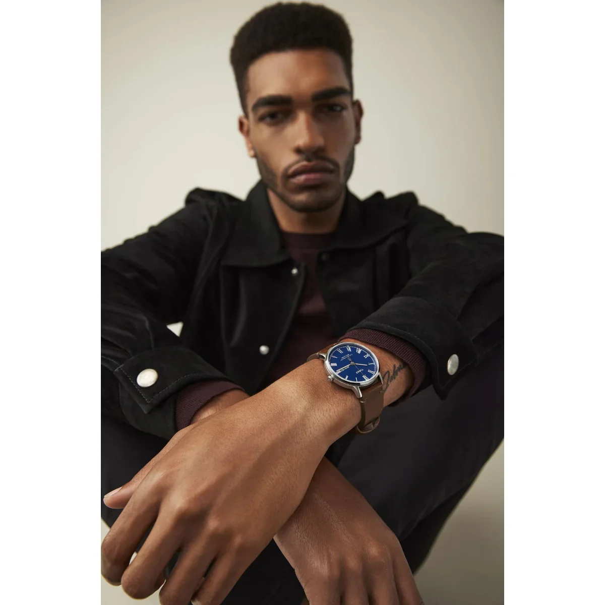 Timex Waterbury Classic 40mm Blue Dial Leather Strap Men's Watch - TW2W14900UJ - Image 3