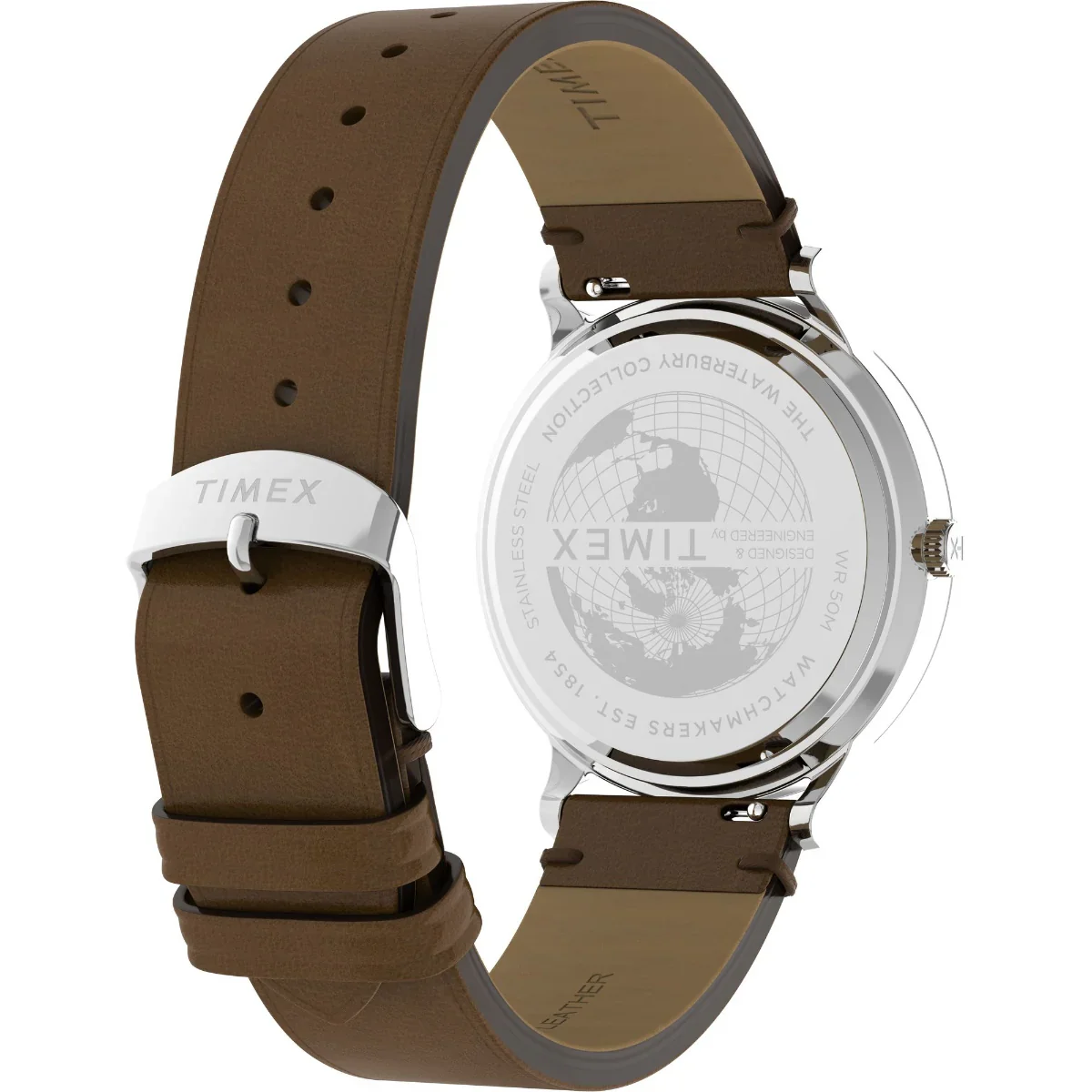 Timex Waterbury Classic 40mm Blue Dial Leather Strap Men's Watch - TW2W14900UJ - Image 4