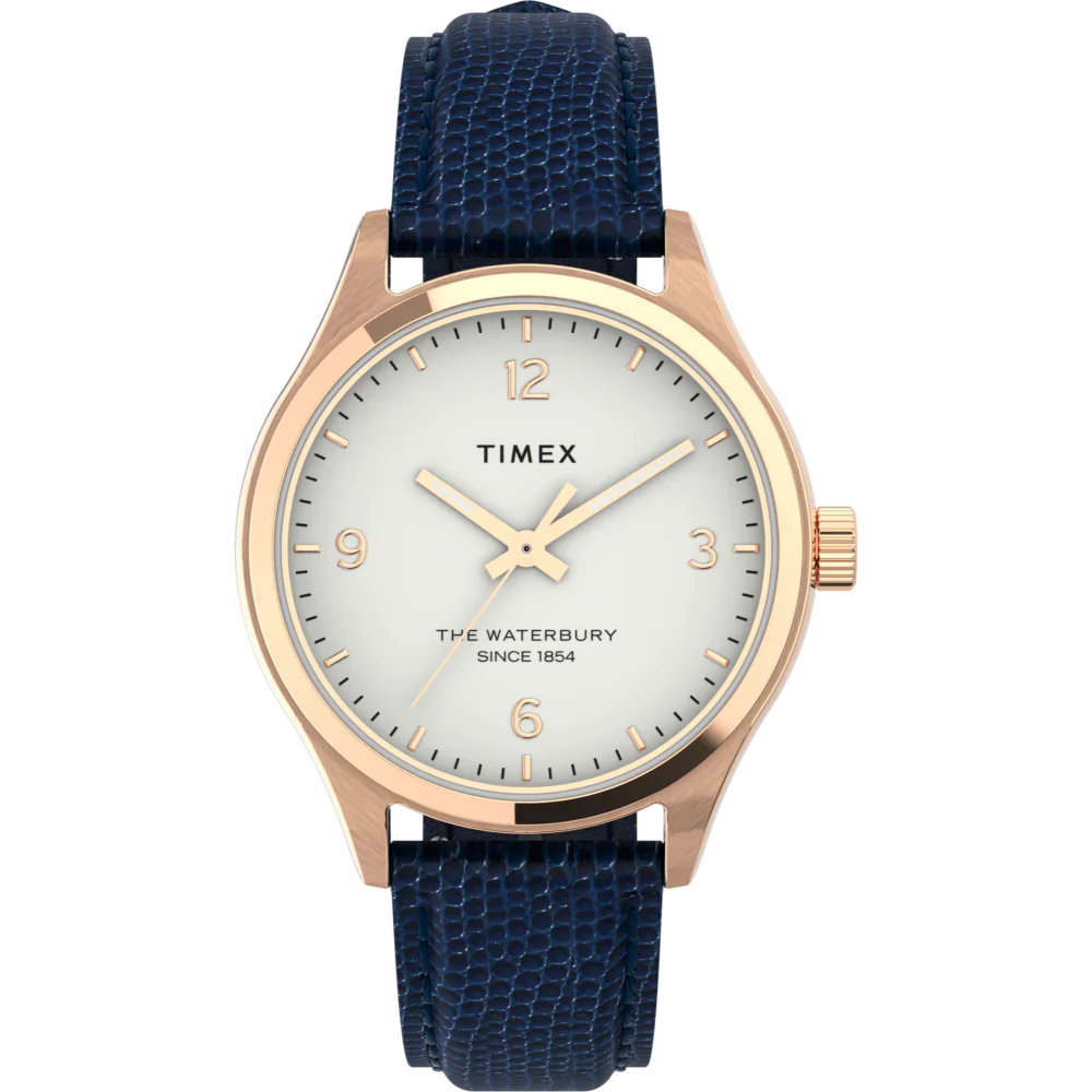Timex Waterbury Traditional 34mm Leather Strap Women's Watch - TW2U97600UJ