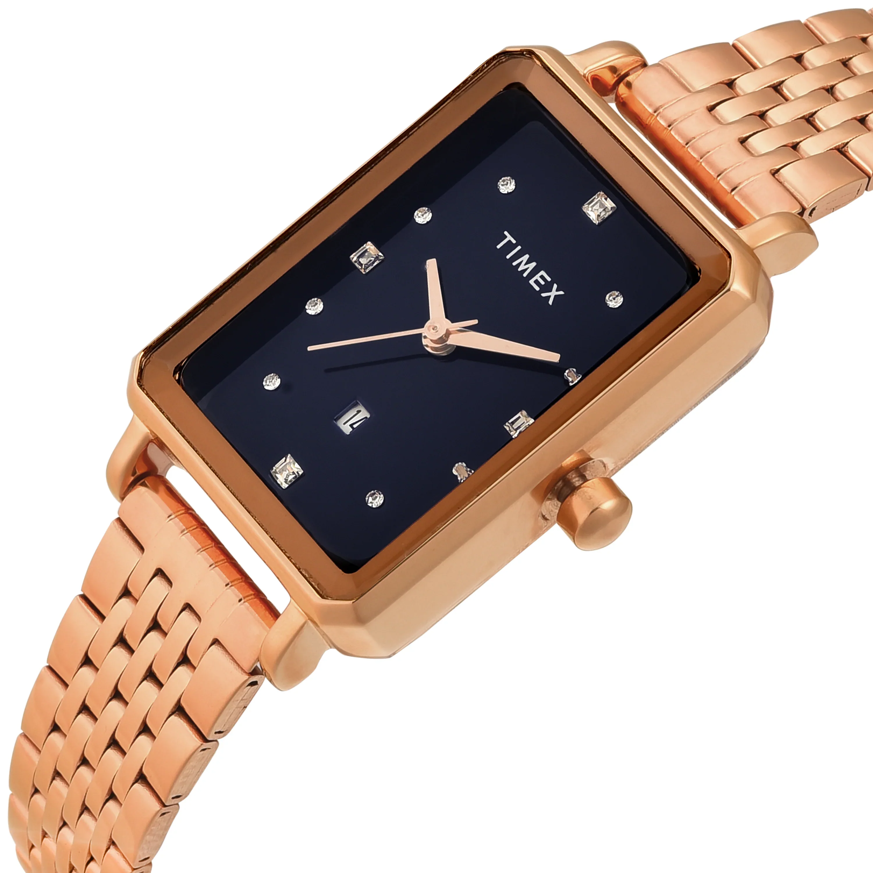 Timex Women Blue Rectangle Dial Analog Watch - TWEL20803 - Image 2