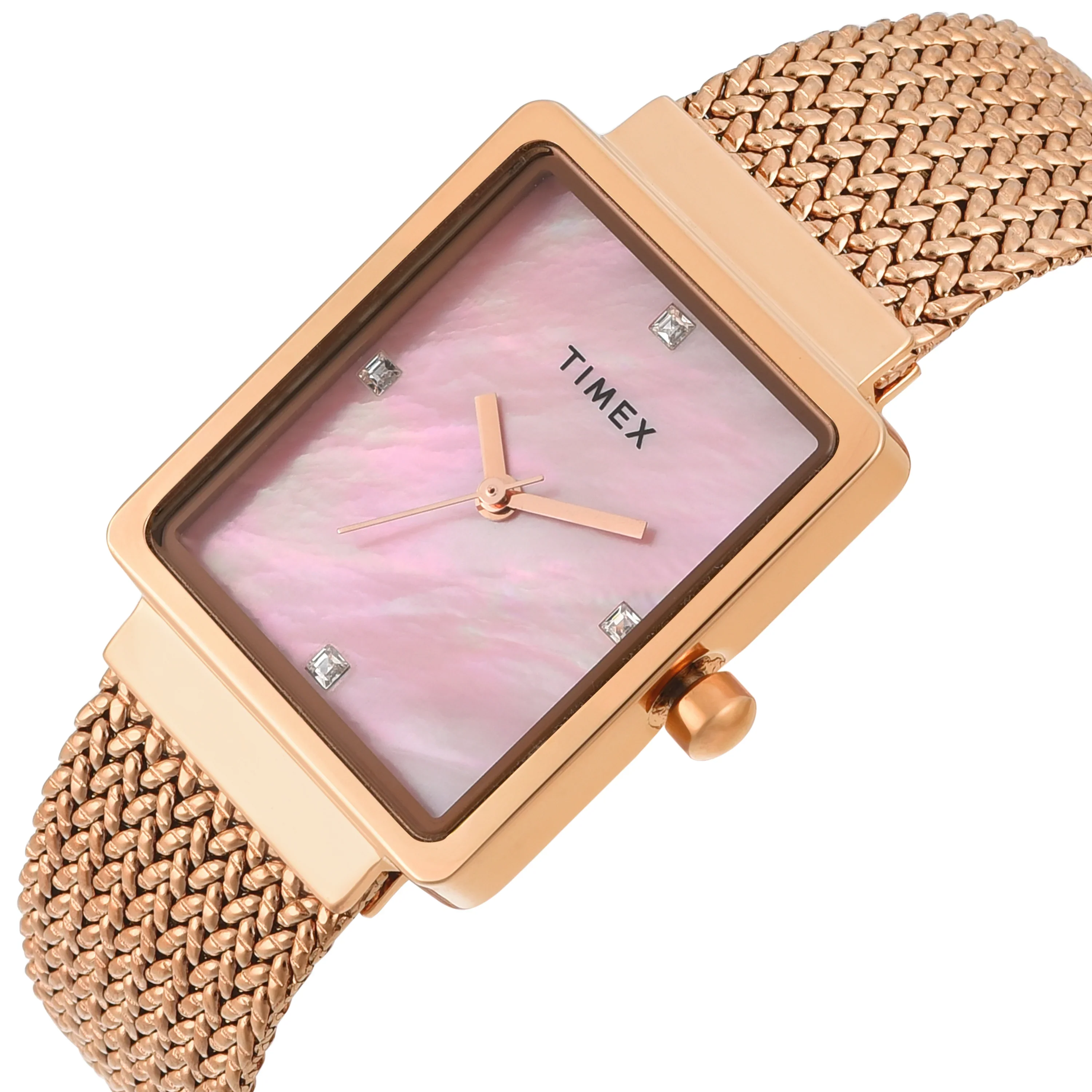 Timex Women Mother of Pearl Rectangle Dial Analog Watch - TWEL20704 - Image 2