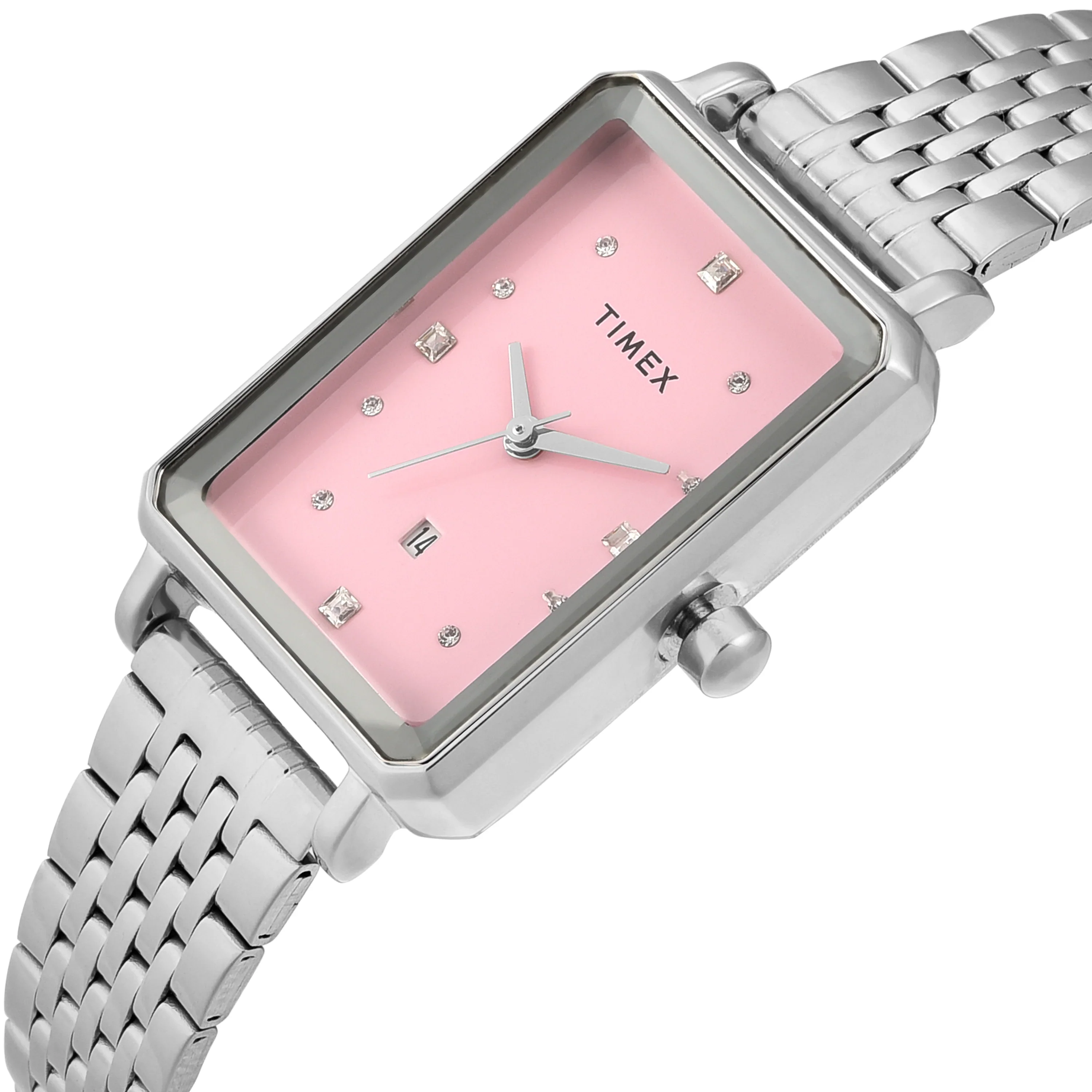 Timex Women Pink Rectangle Dial Analog Watch - TWEL20801 - Image 2