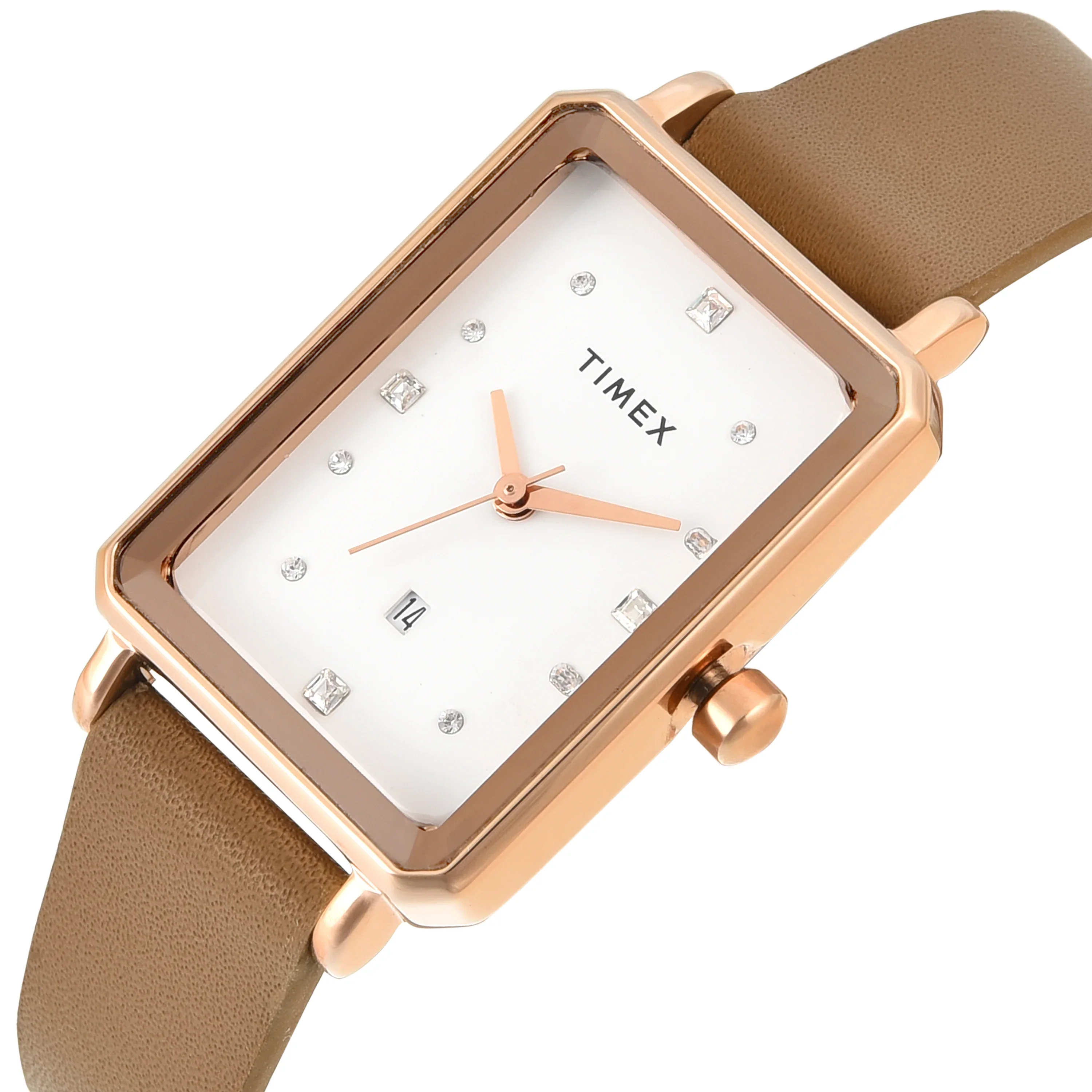 Timex Women White Rectangle Dial Analog Watch - TWEL20800 - Image 2