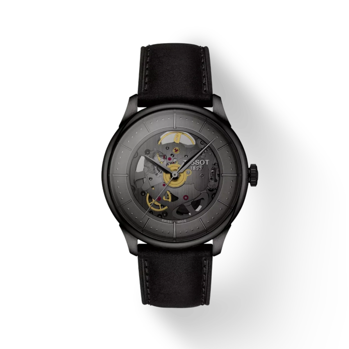 Tissot Chemin Des Tourelles Gunmetal Dial Automatic Men's Watch T1398363644100