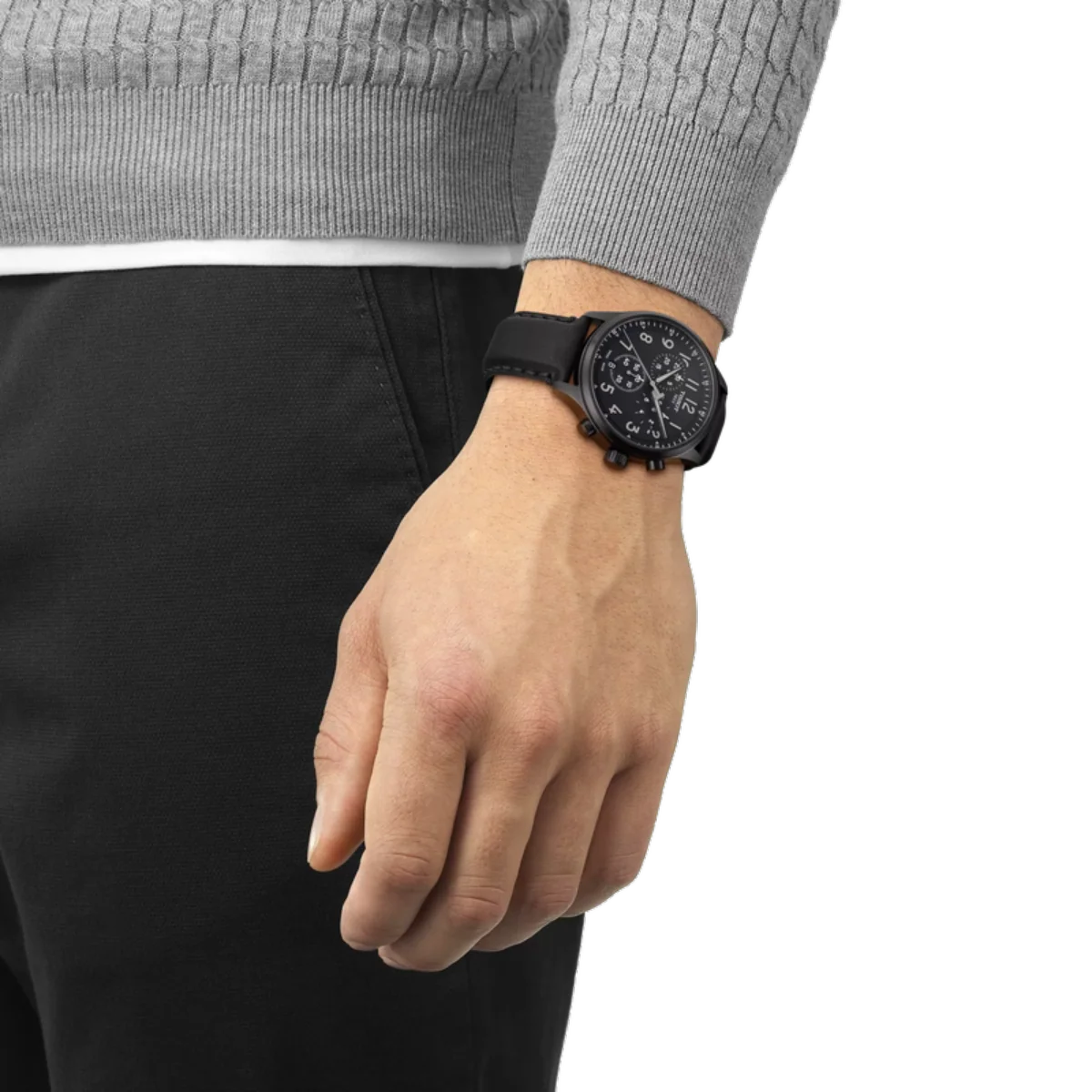 Tissot Chrono XL Vintage Black Dial Leather Strap Men's Watch T1166173605200 - Image 5