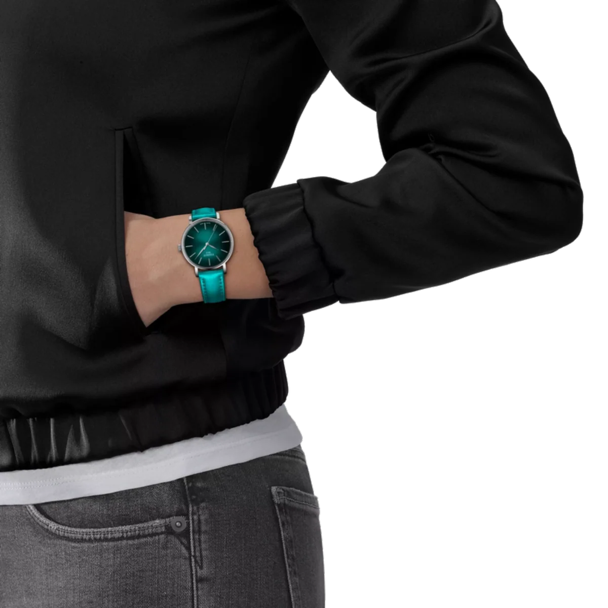 Tissot Everytime Quartz Turquoise-Black Dial Women's Watch T1432101709100 - Image 5