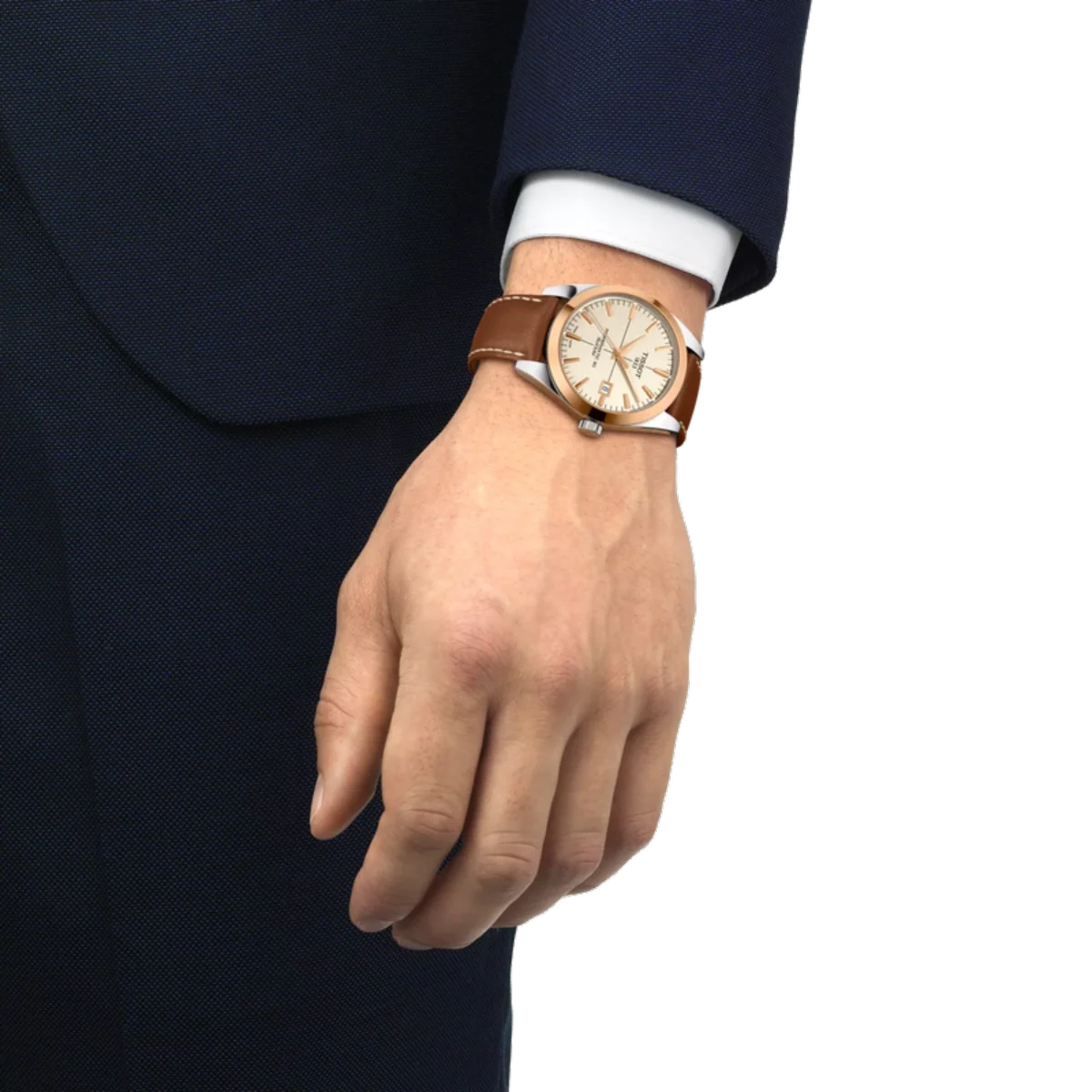 Tissot Gentleman Gold Bezel Automatic Men's Watch T9274074626100 - Image 3