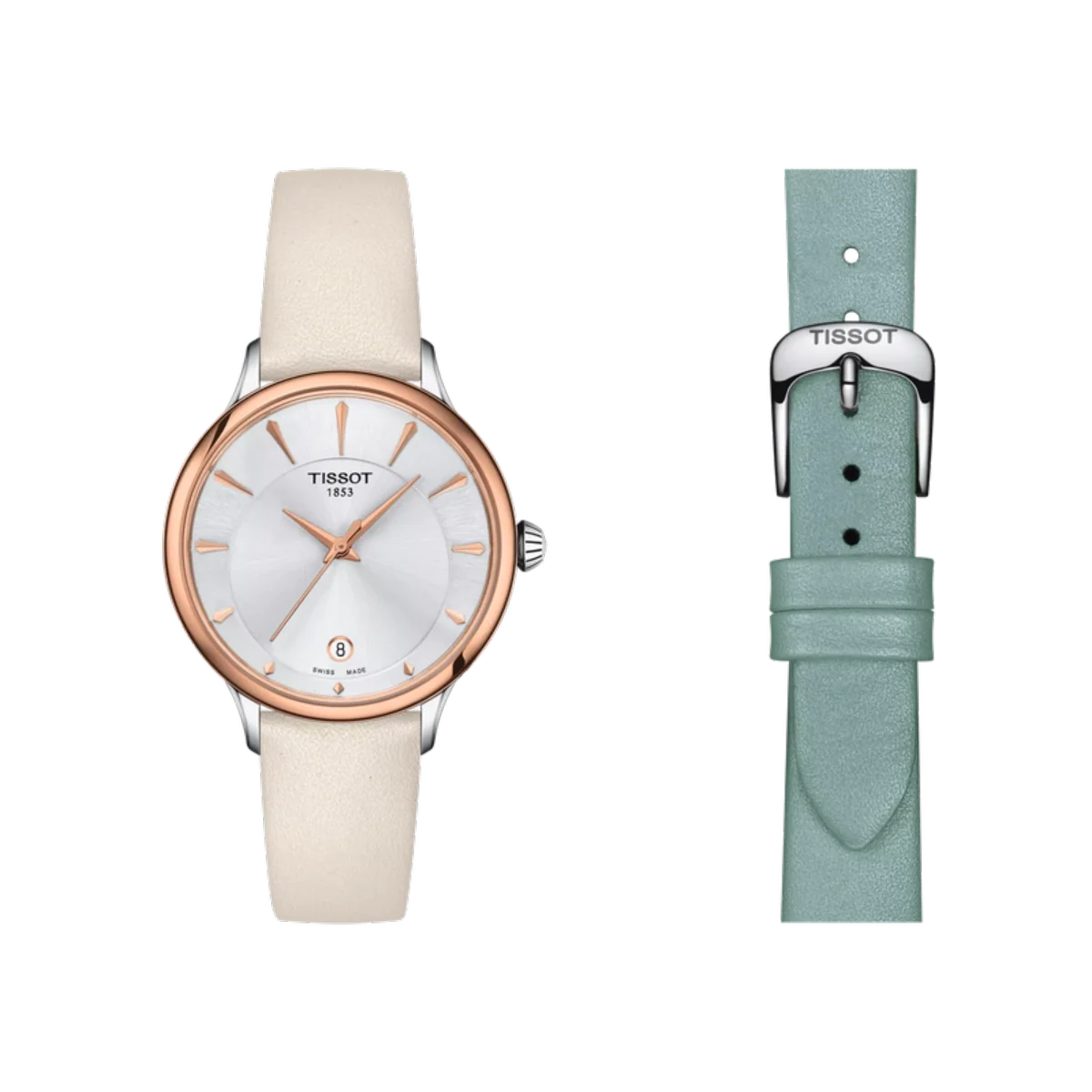 Tissot Odaci-T Silver Dial Analog Leather Strap Women's Watch T1332102603100 - Image 2