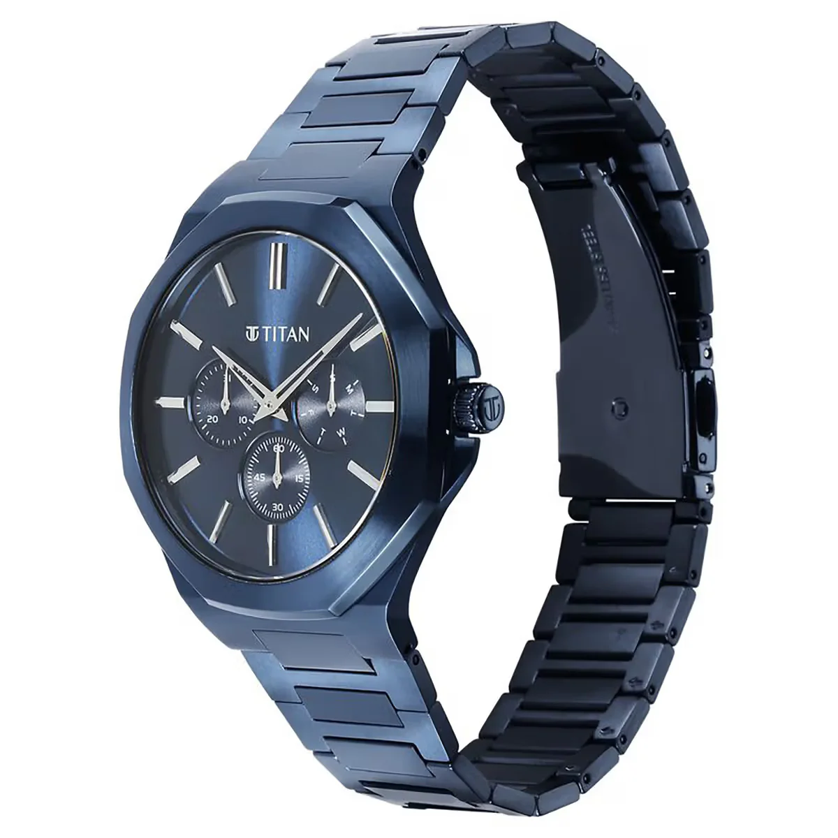 Titan Classic Slim Multifunction Quartz Blue Dial Men Watch 90198QM01 - Image 3