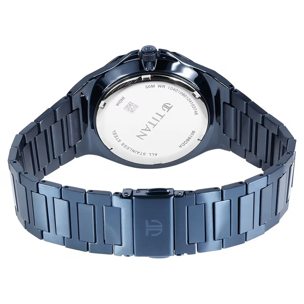 Titan Classic Slim Multifunction Quartz Blue Dial Men Watch 90198QM01 - Image 5