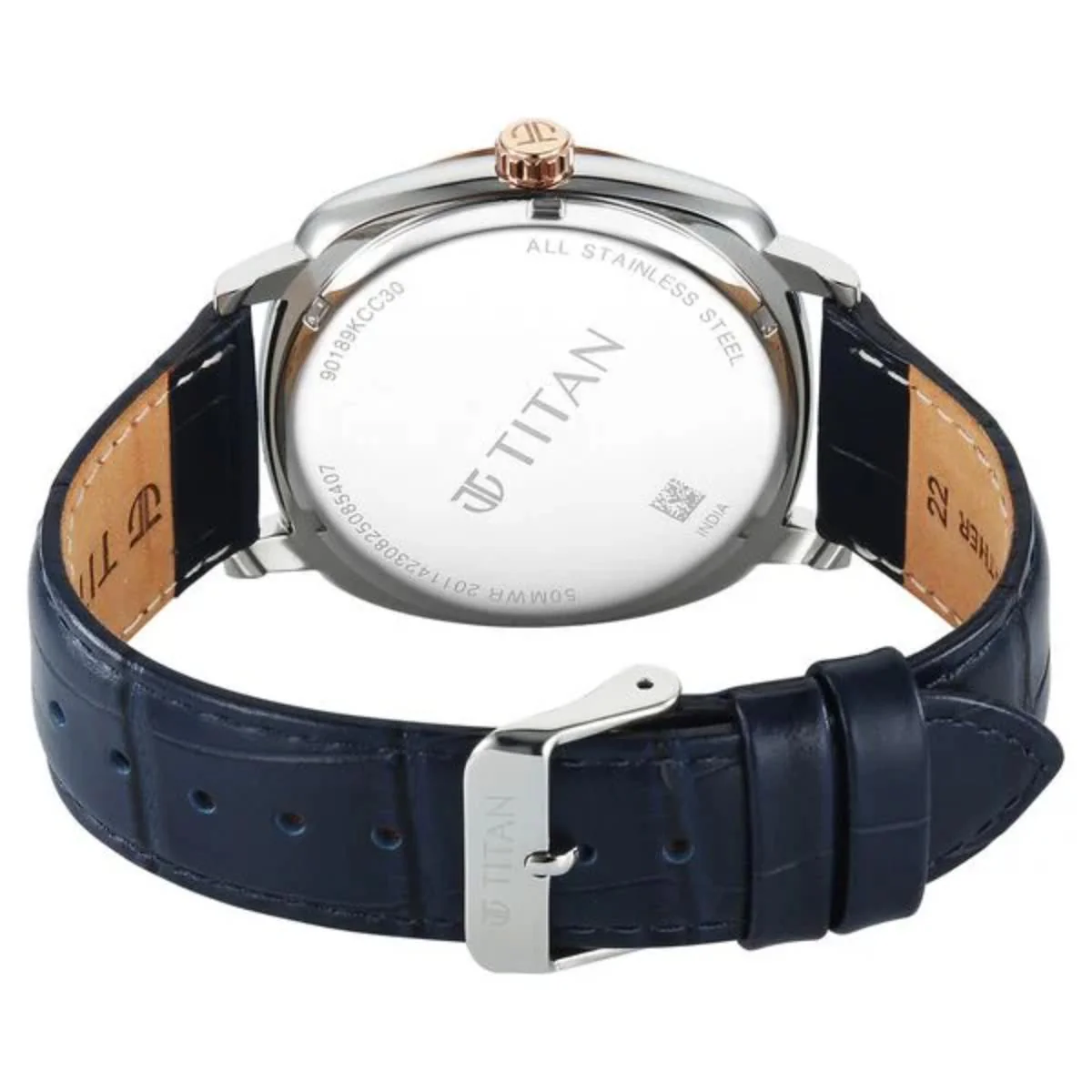 Titan Classique Suave Blue Dial With Date Analog Men's Watch 90189KL01 - Image 5