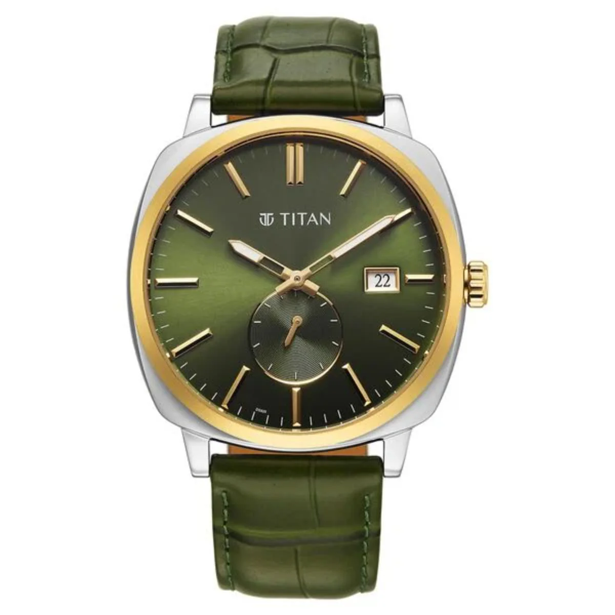 Titan Classique Suave Green Dial Analog Watch For Men 90189BL01