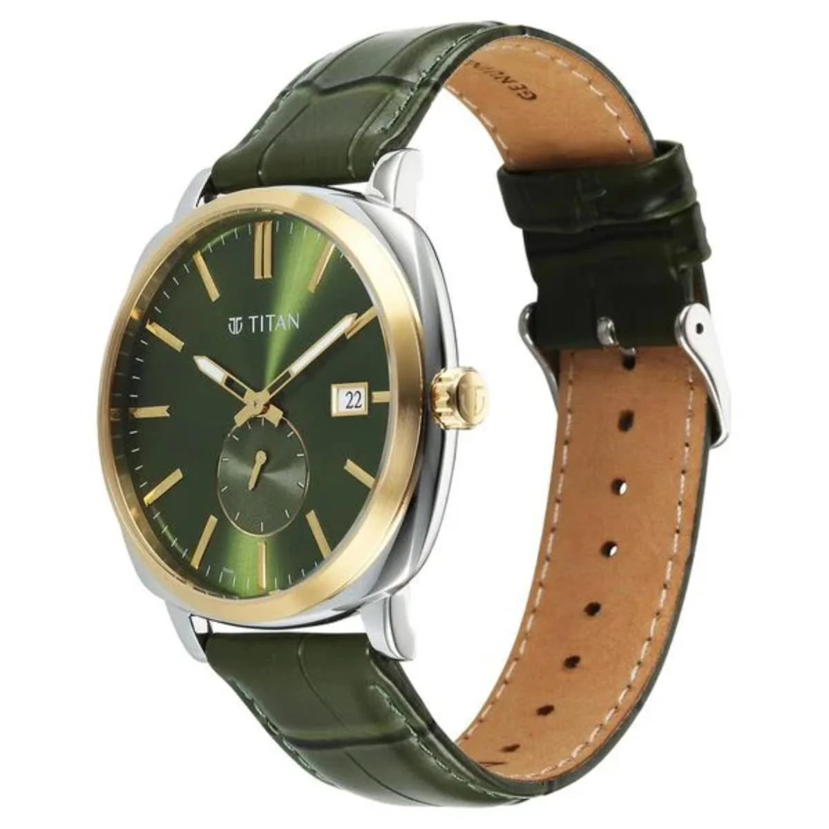 Titan Classique Suave Green Dial Analog Watch For Men 90189BL01 - Image 3