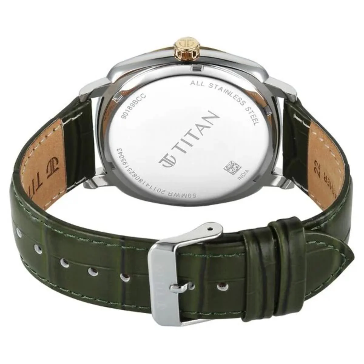 Titan Classique Suave Green Dial Analog Watch For Men 90189BL01 - Image 5