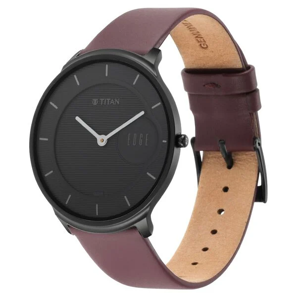 Titan Edge Baseline Black Dial Analog Leather Strap watch for Men - NT1843NL01 - Image 7