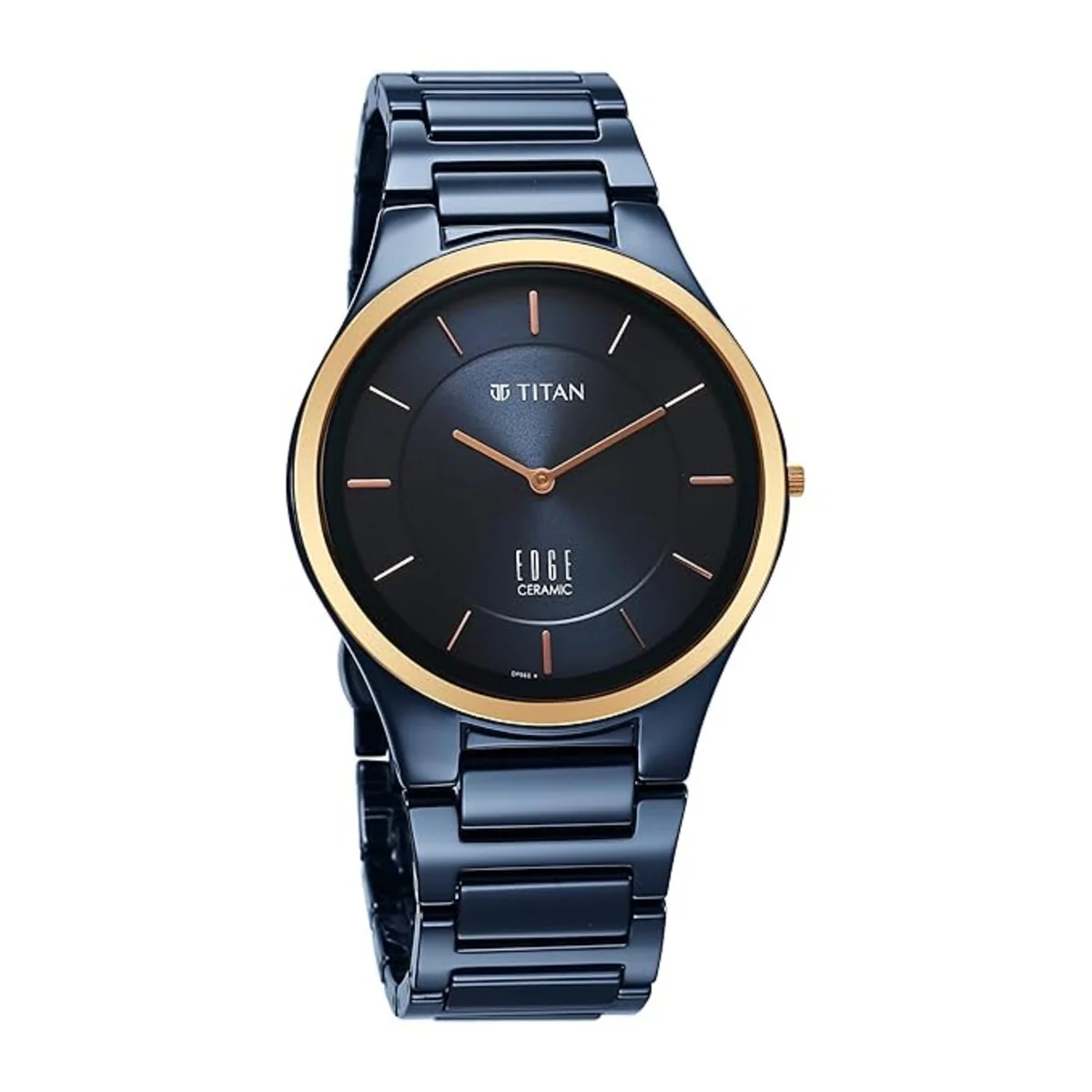 Titan Edge Bicolour Quartz Analog Blue Dial Blue Ceramic Strap Watch For Men 1696KC05 - Image 3