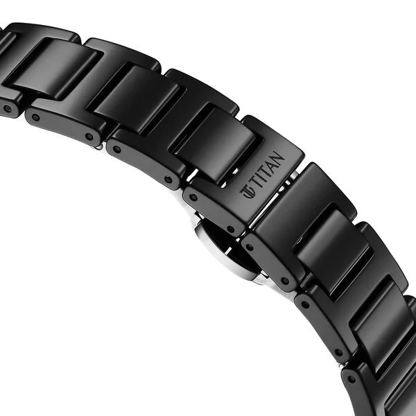 Titan Edge Ceramic Quartz Analog Black Dial Women's Watch - NU2653NC01 - Image 4