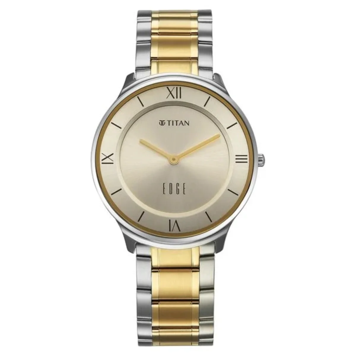Titan Edge Gleam Quartz Analog Champagne Dial Men's Watch 1843BM01
